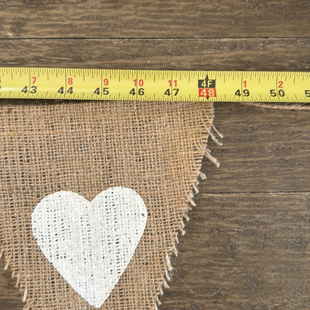 Burlap 'Bebe' Banner with White Hearts - Picture 8 of 8